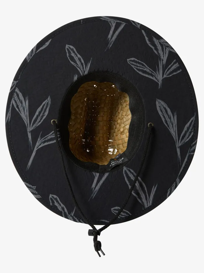 Men Quiksilver Hats Waterman Outsider Straw Lifeguard Hat Black Ginger Stalks Men Quiksilver Hats Waterman Outsider Straw Lifeguard Hat Black Ginger Stalks