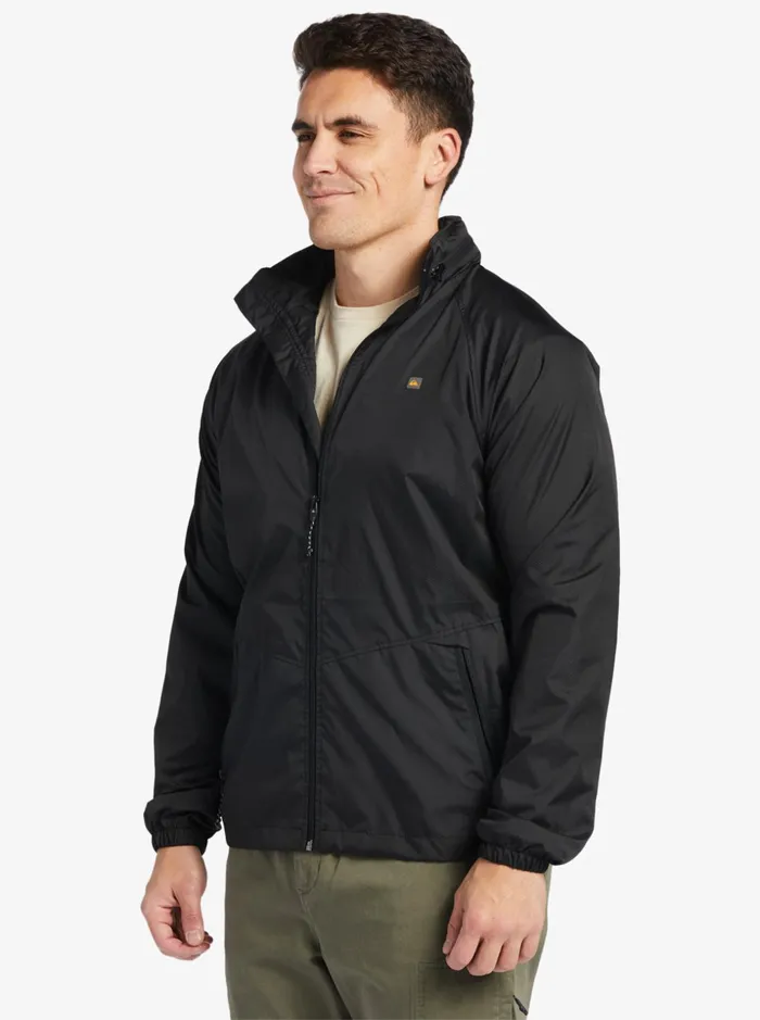 Men Quiksilver Jackets Waterman Shell Shock WaterResistant Lightweight Mini Ripstop Windbreaker Black Men Quiksilver Jackets Waterman Shell Shock WaterResistant Lightweight Mini Ripstop Windbreaker Black