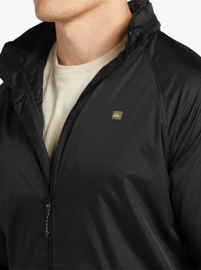 Men Quiksilver Jackets Waterman Shell Shock WaterResistant Lightweight Mini Ripstop Windbreaker Black Men Quiksilver Jackets Waterman Shell Shock WaterResistant Lightweight Mini Ripstop Windbreaker Black