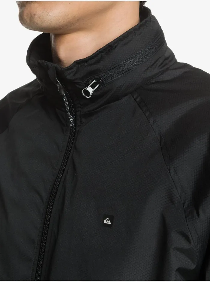 Men Quiksilver Jackets Waterman Shell Shock WaterResistant Lightweight Mini Ripstop Windbreaker Black Men Quiksilver Jackets Waterman Shell Shock WaterResistant Lightweight Mini Ripstop Windbreaker Black