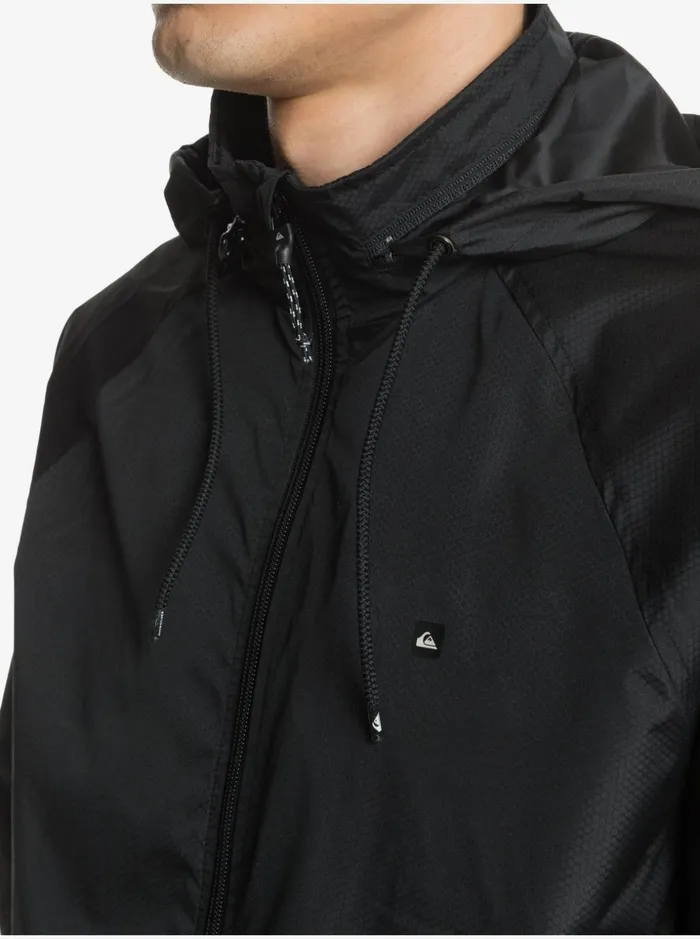 Men Quiksilver Jackets Waterman Shell Shock WaterResistant Lightweight Mini Ripstop Windbreaker Black Men Quiksilver Jackets Waterman Shell Shock WaterResistant Lightweight Mini Ripstop Windbreaker Black