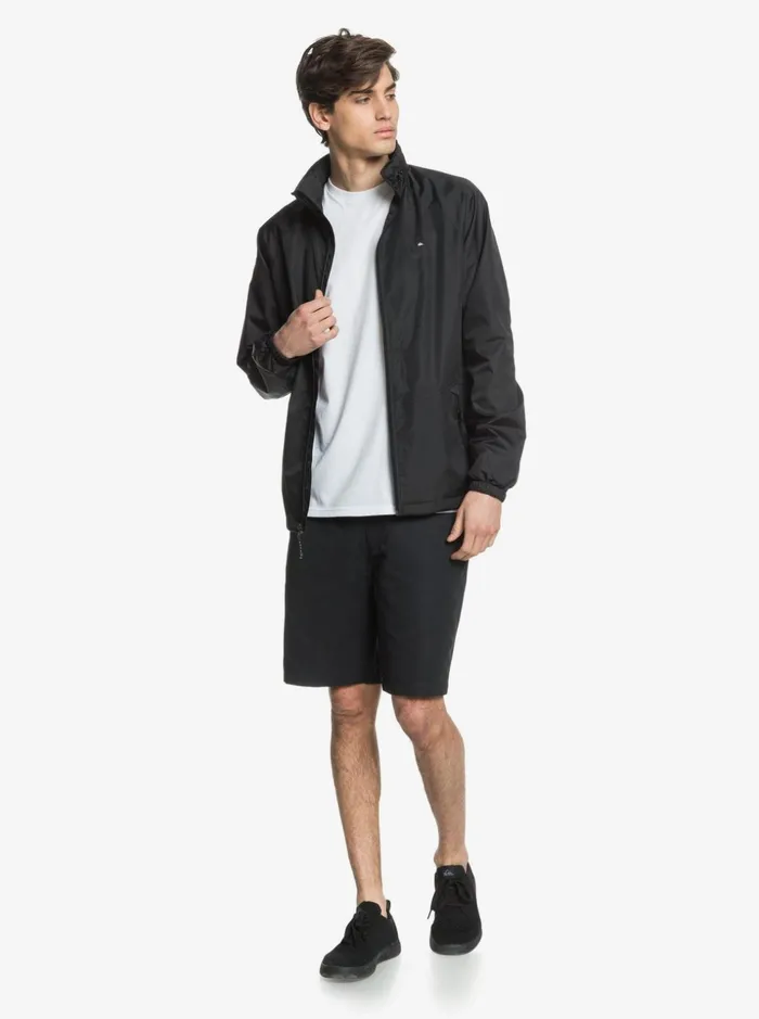 Men Quiksilver Jackets Waterman Shell Shock WaterResistant Lightweight Mini Ripstop Windbreaker Black Men Quiksilver Jackets Waterman Shell Shock WaterResistant Lightweight Mini Ripstop Windbreaker Black