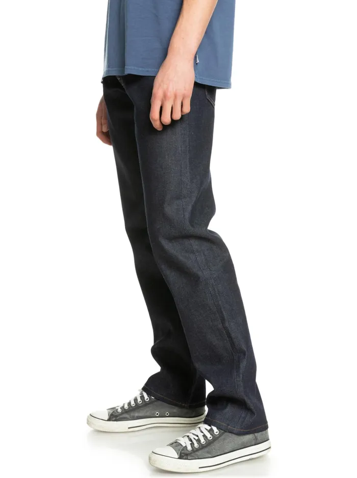 Men Quiksilver Pants Aqua Cult Aged Straight Fit Jeans Rinse Men Quiksilver Pants Aqua Cult Aged Straight Fit Jeans Rinse