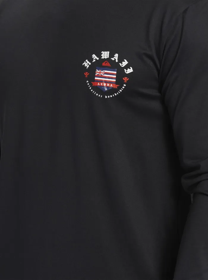 Men Quiksilver Rashguards Hawaii Royalty UPF 50 Long Sleeve Surf Tee Black Men Quiksilver Rashguards Hawaii Royalty UPF 50 Long Sleeve Surf Tee Black