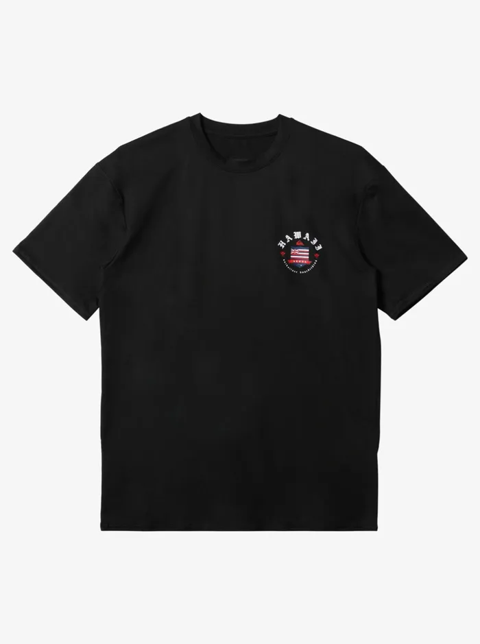 Men Quiksilver Rashguards Hawaii Royalty UPF 50 Short Sleeve Surf Tee Black
