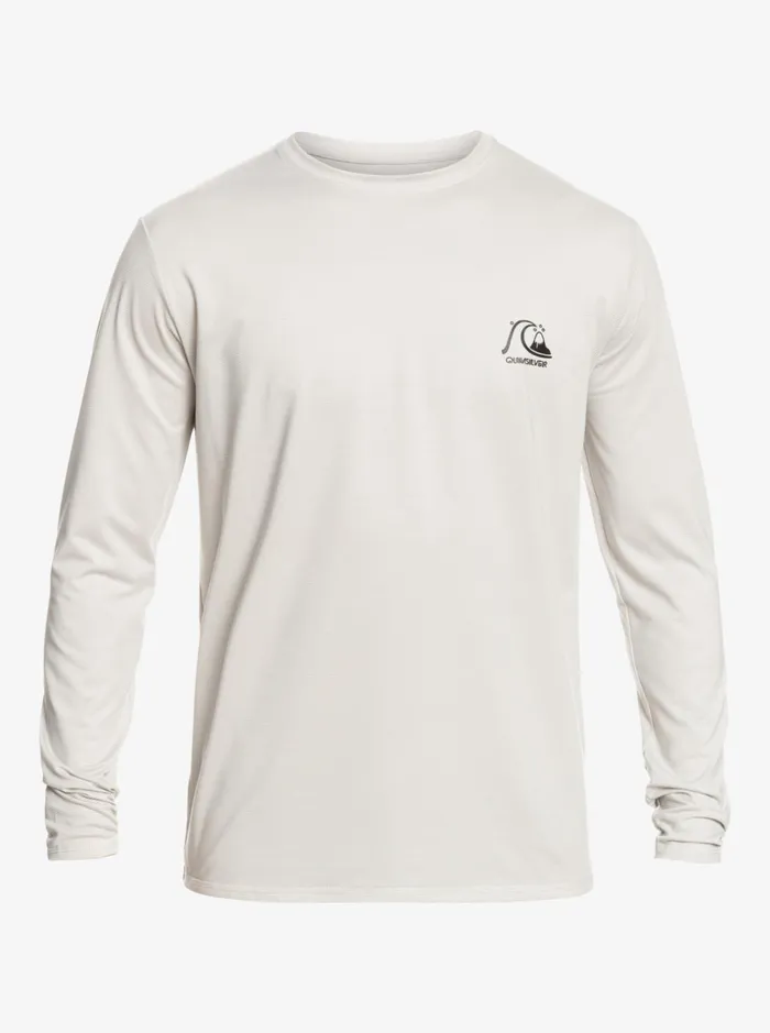 Men Quiksilver Rashguards Heritage Heather Long Sleeve UPF 50 Surf Tee Gray Violet Heather