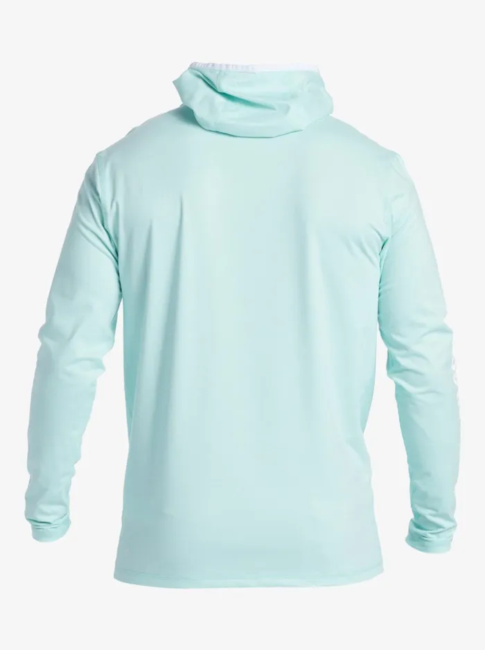 Men Quiksilver Rashguards Heritage UPF 50 Long Sleeve Surf Tee Sky Blue Heather Men Quiksilver Rashguards Heritage UPF 50 Long Sleeve Surf Tee Sky Blue Heather