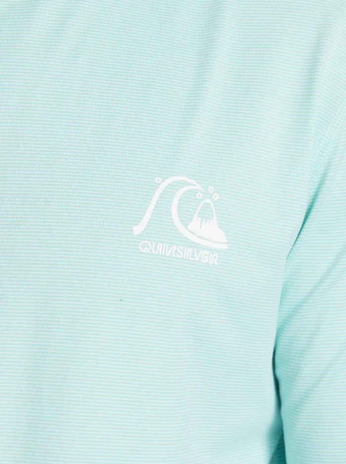 Men Quiksilver Rashguards Heritage UPF 50 Long Sleeve Surf Tee Sky Blue Heather Men Quiksilver Rashguards Heritage UPF 50 Long Sleeve Surf Tee Sky Blue Heather