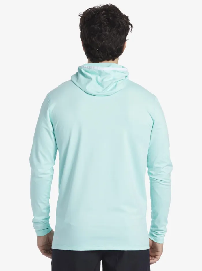 Men Quiksilver Rashguards Heritage UPF 50 Long Sleeve Surf Tee Sky Blue Heather Men Quiksilver Rashguards Heritage UPF 50 Long Sleeve Surf Tee Sky Blue Heather
