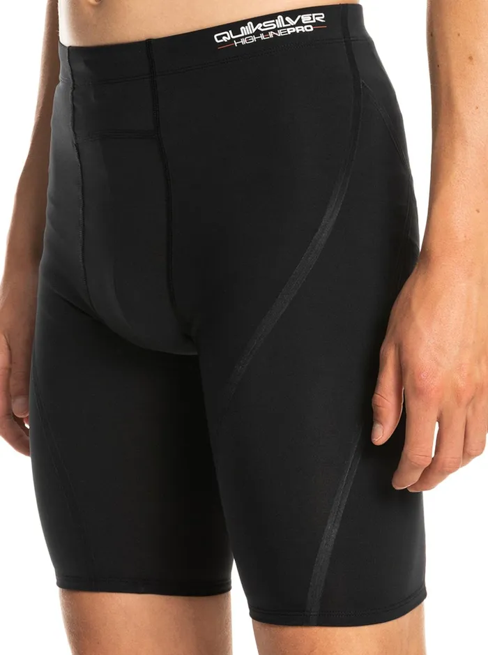Men Quiksilver Rashguards Highline Pro Surf Compression Short Black Men Quiksilver Rashguards Highline Pro Surf Compression Short Black