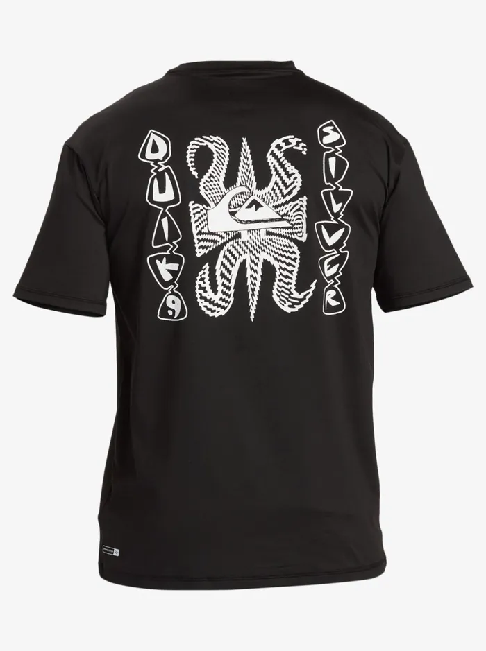 Men Quiksilver Rashguards Mix Session UPF 50 Short Sleeve Surf Tee Black Men Quiksilver Rashguards Mix Session UPF 50 Short Sleeve Surf Tee Black