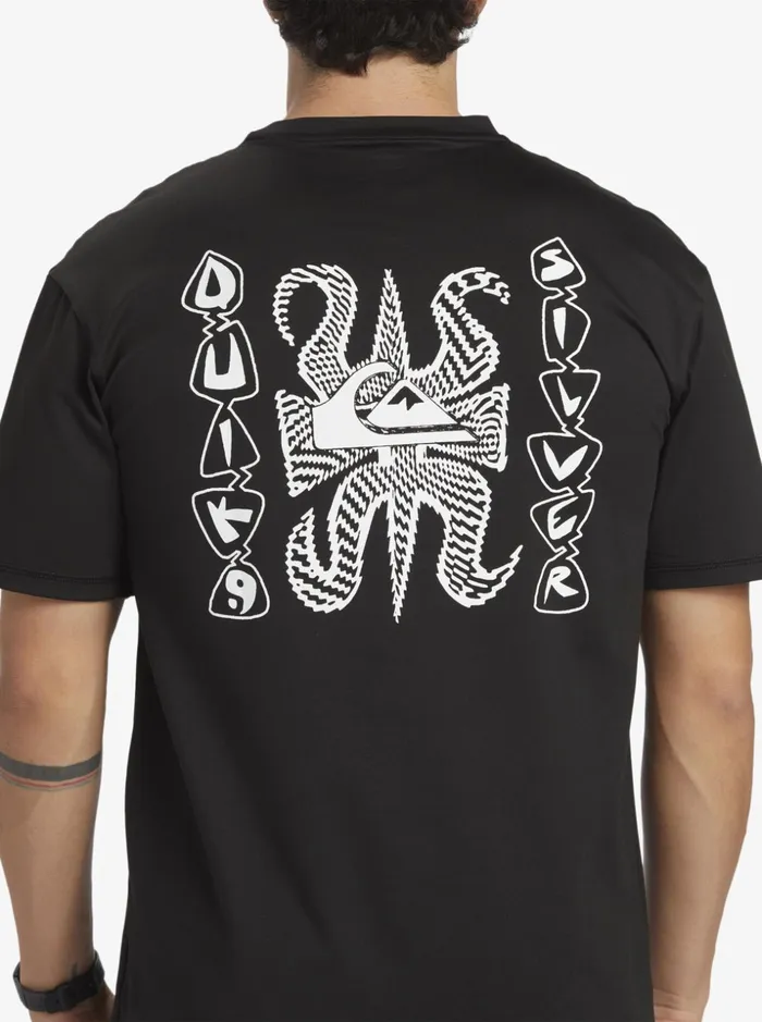 Men Quiksilver Rashguards Mix Session UPF 50 Short Sleeve Surf Tee Black Men Quiksilver Rashguards Mix Session UPF 50 Short Sleeve Surf Tee Black