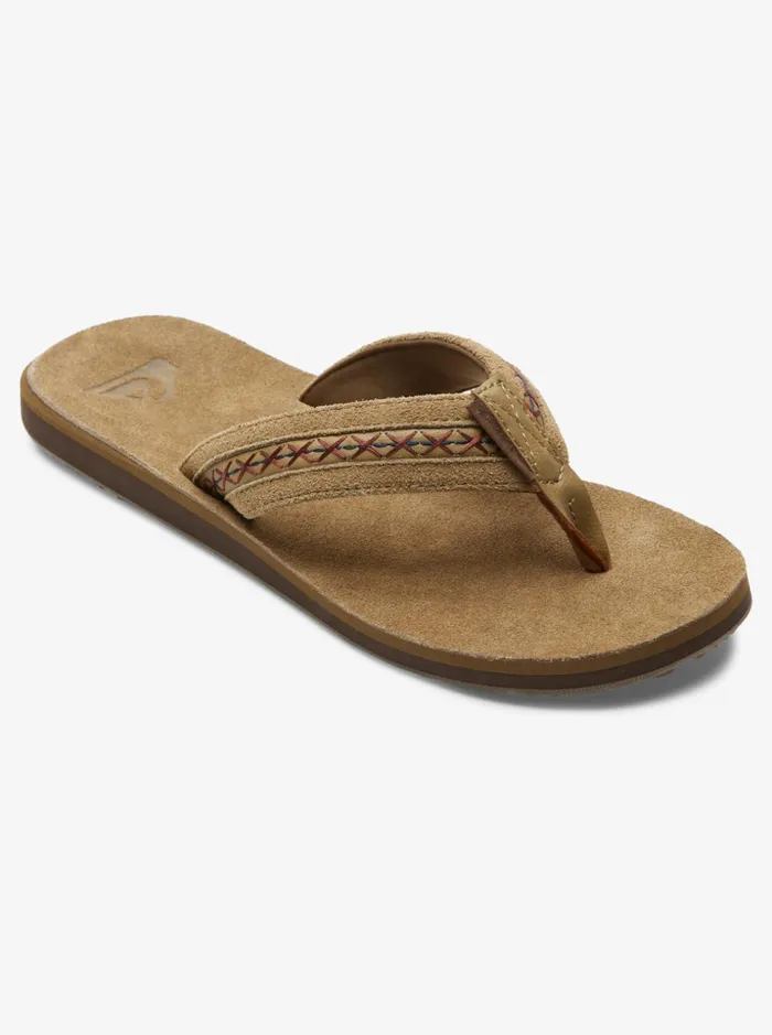 Men Quiksilver Sandals Carver Leather Ii Basic Sandal Strap Tan 1