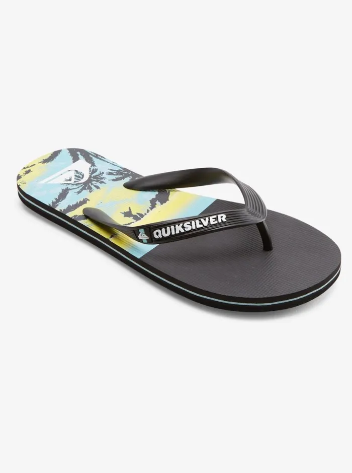 Men Quiksilver Sandals Molokai Panel FlipFlops Black 4