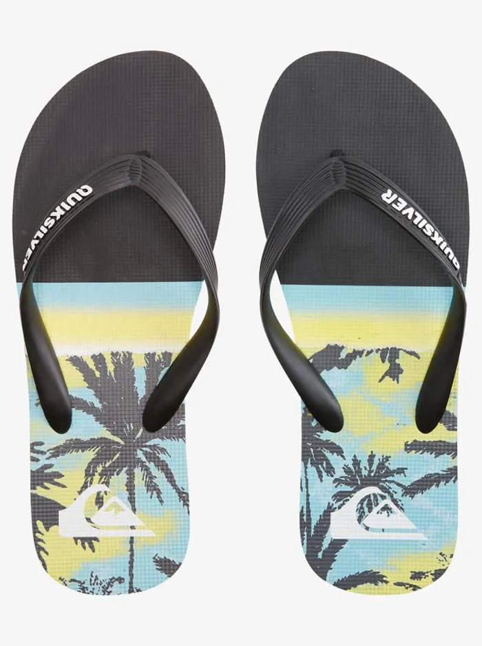 Men Quiksilver Sandals Molokai Panel FlipFlops Black 4 Men Quiksilver Sandals Molokai Panel FlipFlops Black 4
