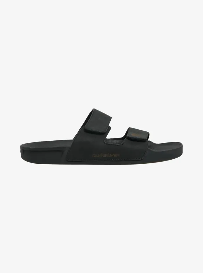 Men Quiksilver Sandals Rivi Leather Double Adjust Sandals Black 1 Men Quiksilver Sandals Rivi Leather Double Adjust Sandals Black 1