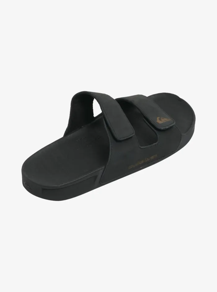 Men Quiksilver Sandals Rivi Leather Double Adjust Sandals Black 1 Men Quiksilver Sandals Rivi Leather Double Adjust Sandals Black 1