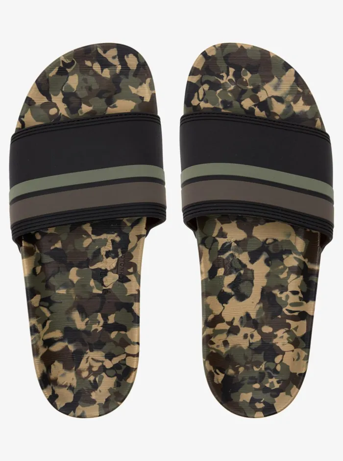 Men Quiksilver Sandals Rivi Slide Slider Sandals Green 2 Men Quiksilver Sandals Rivi Slide Slider Sandals Green 2