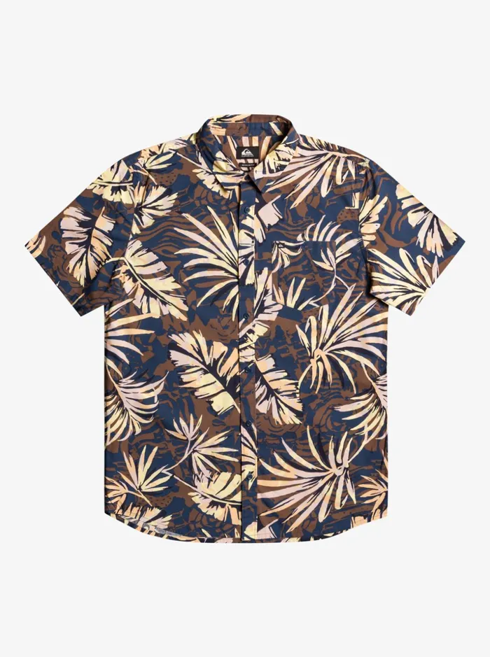 Men Quiksilver Shirts and Polos Brushed Palm Short Sleeve Shirt Navy Blazer Brushed Palm Men Quiksilver Shirts and Polos Brushed Palm Short Sleeve Shirt Navy Blazer Brushed Palm