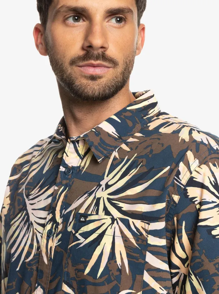 Men Quiksilver Shirts and Polos Brushed Palm Short Sleeve Shirt Navy Blazer Brushed Palm Men Quiksilver Shirts and Polos Brushed Palm Short Sleeve Shirt Navy Blazer Brushed Palm