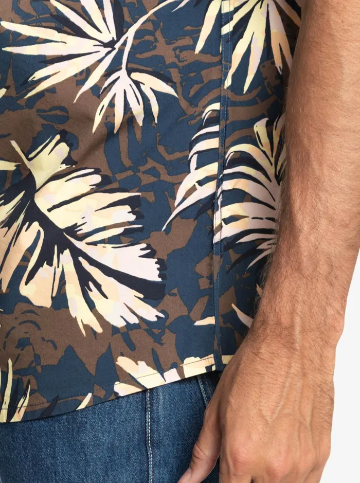 Men Quiksilver Shirts and Polos Brushed Palm Short Sleeve Shirt Navy Blazer Brushed Palm Men Quiksilver Shirts and Polos Brushed Palm Short Sleeve Shirt Navy Blazer Brushed Palm