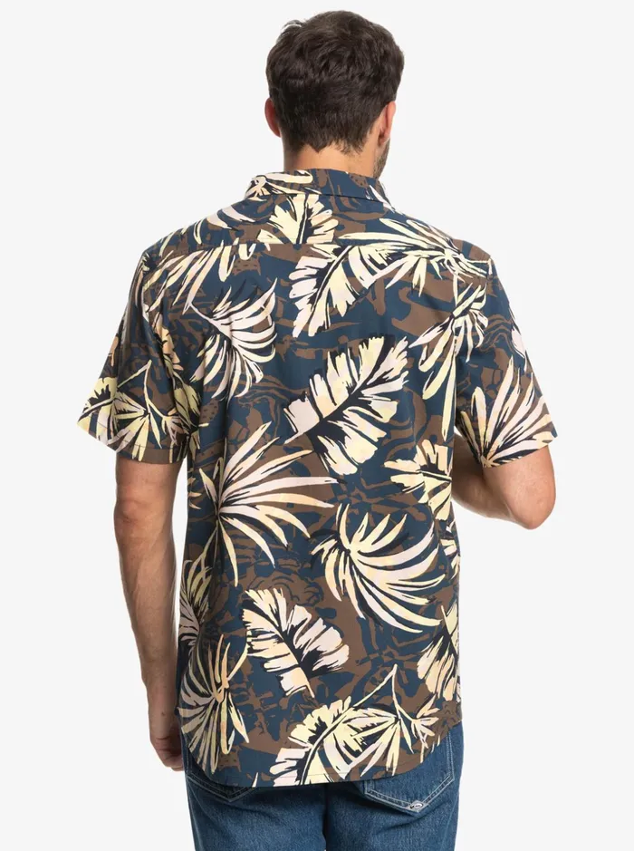 Men Quiksilver Shirts and Polos Brushed Palm Short Sleeve Shirt Navy Blazer Brushed Palm Men Quiksilver Shirts and Polos Brushed Palm Short Sleeve Shirt Navy Blazer Brushed Palm