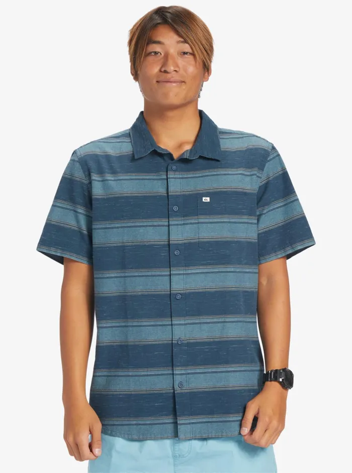 Men Quiksilver Shirts and Polos Cali Sunrise Short Sleeve Shirt Midnight Navy Cali Str Men Quiksilver Shirts and Polos Cali Sunrise Short Sleeve Shirt Midnight Navy Cali Str
