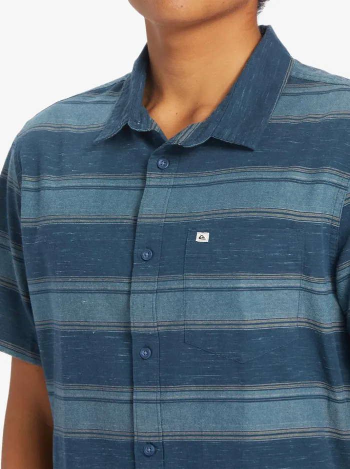Men Quiksilver Shirts and Polos Cali Sunrise Short Sleeve Shirt Midnight Navy Cali Str Men Quiksilver Shirts and Polos Cali Sunrise Short Sleeve Shirt Midnight Navy Cali Str