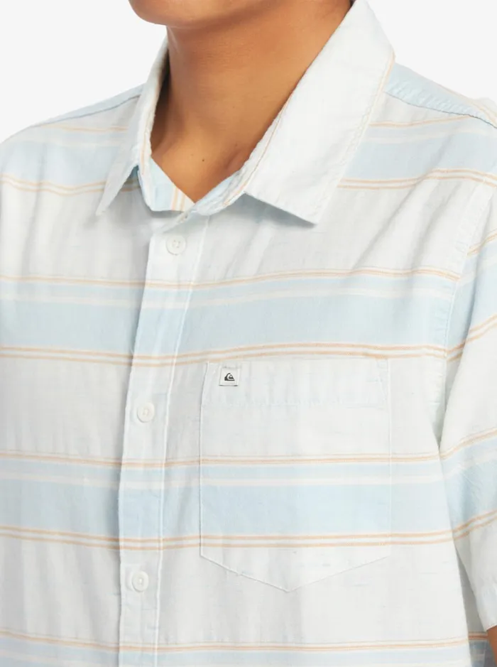 Men Quiksilver Shirts and Polos Cali Sunrise Short Sleeve Shirt Sky Blue Cali Str Men Quiksilver Shirts and Polos Cali Sunrise Short Sleeve Shirt Sky Blue Cali Str