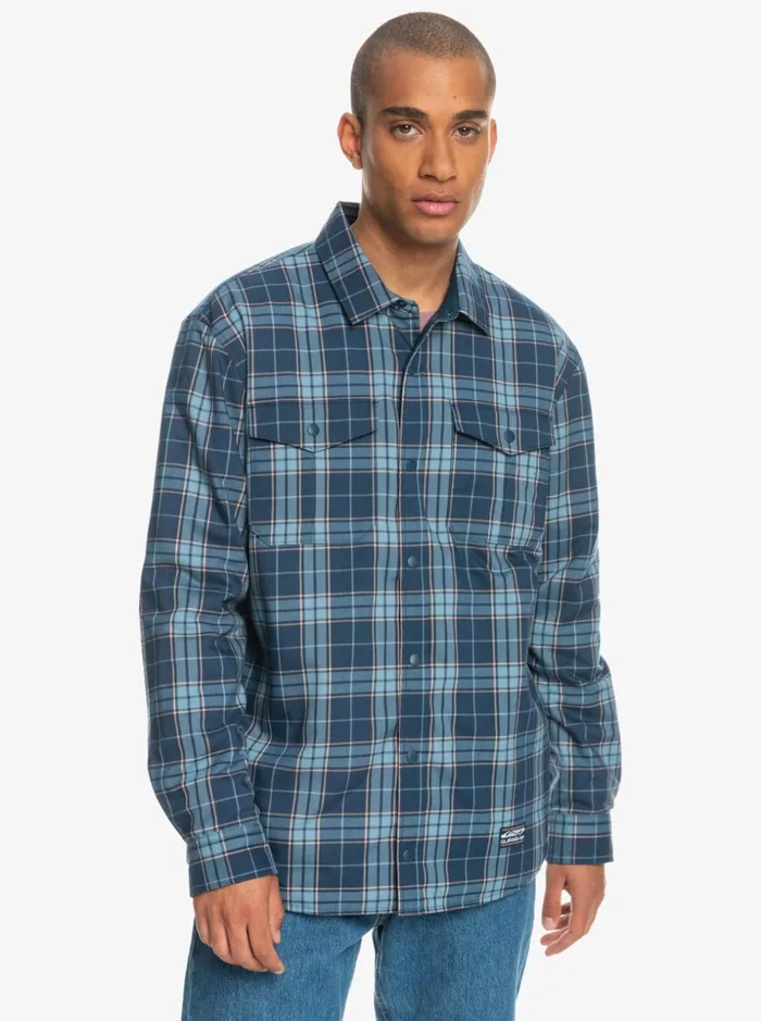 Men Quiksilver Shirts and Polos Free Climb Insulated Reversible Flannel Shirt Insignia Blue Free Climb Men Quiksilver Shirts and Polos Free Climb Insulated Reversible Flannel Shirt Insignia Blue Free Climb
