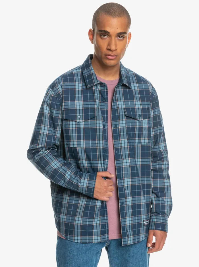 Men Quiksilver Shirts and Polos Free Climb Insulated Reversible Flannel Shirt Insignia Blue Free Climb Men Quiksilver Shirts and Polos Free Climb Insulated Reversible Flannel Shirt Insignia Blue Free Climb
