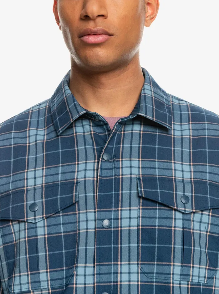 Men Quiksilver Shirts and Polos Free Climb Insulated Reversible Flannel Shirt Insignia Blue Free Climb Men Quiksilver Shirts and Polos Free Climb Insulated Reversible Flannel Shirt Insignia Blue Free Climb