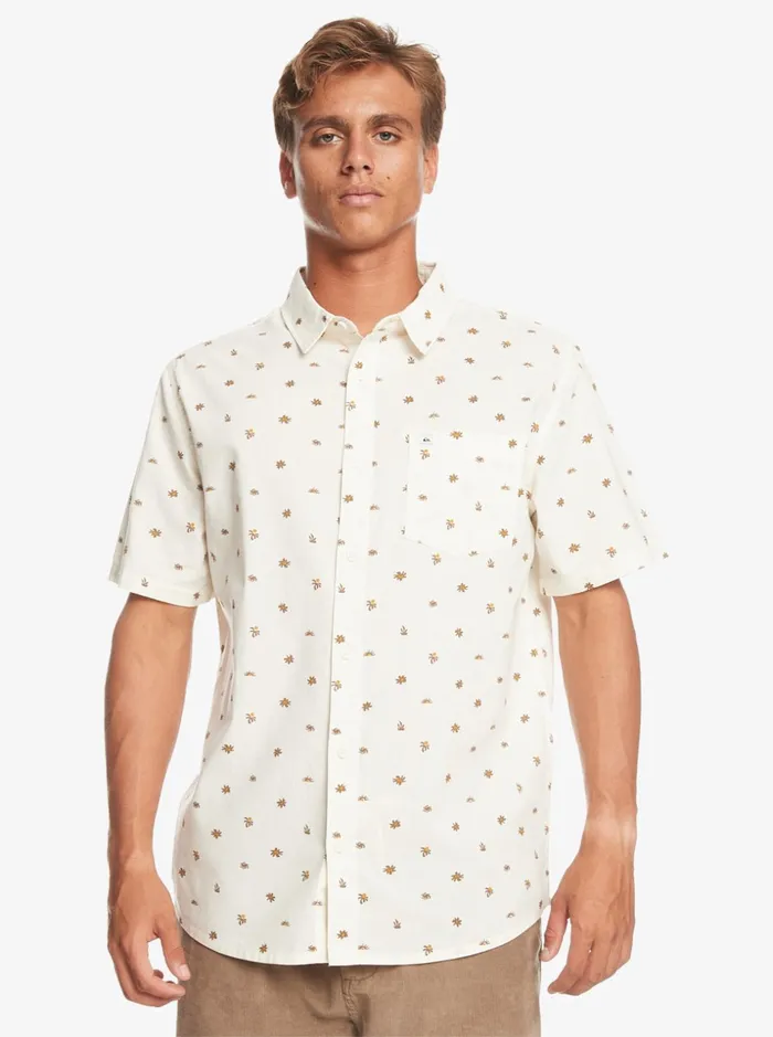 Men Quiksilver Shirts and Polos Minimo Short Sleeve Shirt Birch Minimo