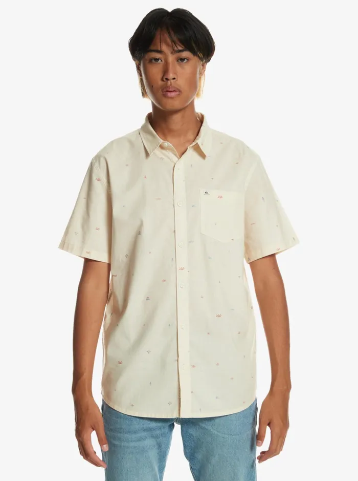 Men Quiksilver Shirts and Polos Spaced Out Short Sleeve Shirt Birch Spaced Out Men Quiksilver Shirts and Polos Spaced Out Short Sleeve Shirt Birch Spaced Out