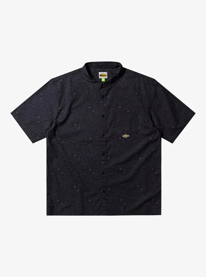Men Quiksilver Shirts and Polos The Saturn Short Sleeve Shirt Tarmac Tribal Floral