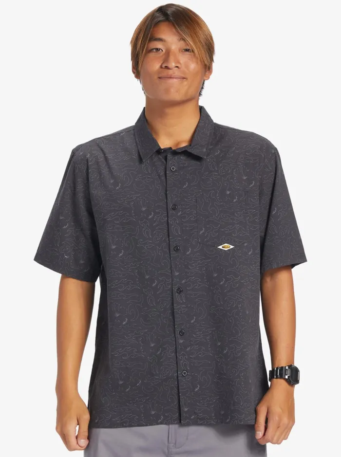 Men Quiksilver Shirts and Polos The Saturn Short Sleeve Shirt Tarmac Tribal Floral Men Quiksilver Shirts and Polos The Saturn Short Sleeve Shirt Tarmac Tribal Floral