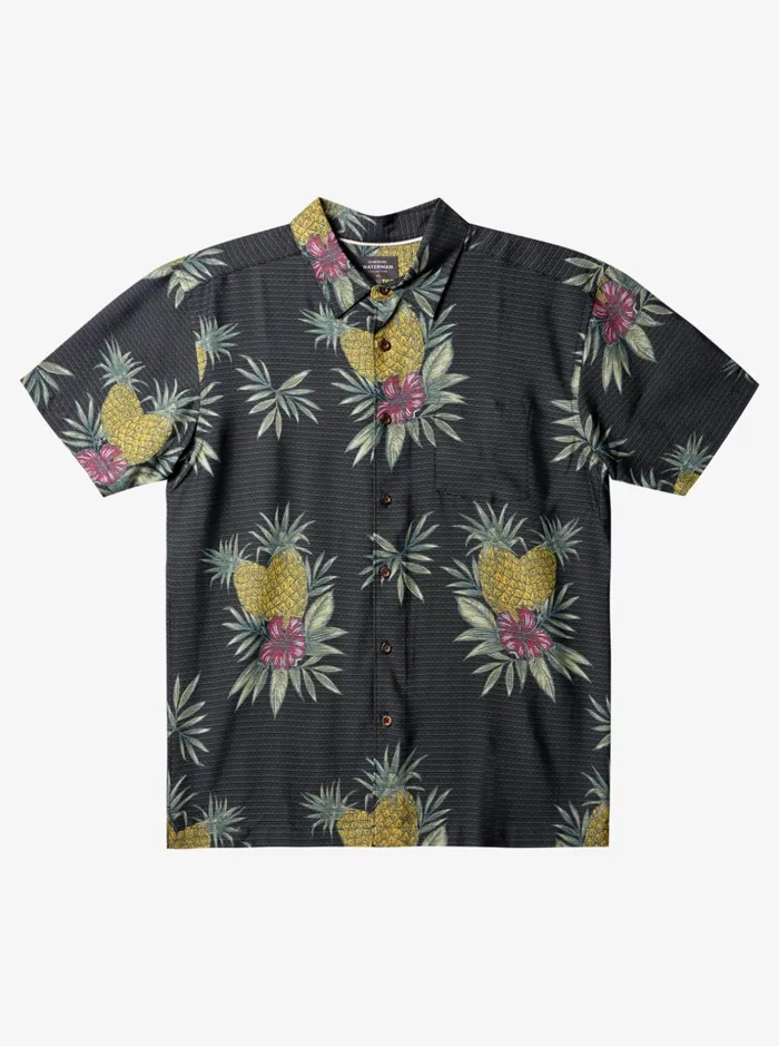 Men Quiksilver Shirts and Polos Waterman Field Work Short Sleeve Shirt Black Field Work Men Quiksilver Shirts and Polos Waterman Field Work Short Sleeve Shirt Black Field Work