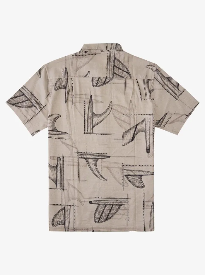 Men Quiksilver Shirts and Polos Waterman Fin Party Short Sleeve Shirt Flint Gray Fin Party Men Quiksilver Shirts and Polos Waterman Fin Party Short Sleeve Shirt Flint Gray Fin Party