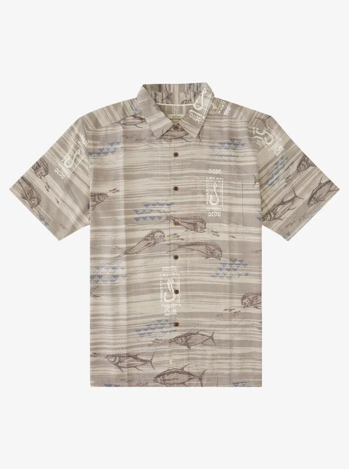 Men Quiksilver Shirts and Polos Waterman Late Poke Short Sleeve Shirt Flint Gray Late Poke Men Quiksilver Shirts and Polos Waterman Late Poke Short Sleeve Shirt Flint Gray Late Poke