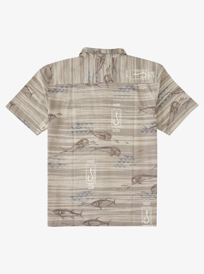 Men Quiksilver Shirts and Polos Waterman Late Poke Short Sleeve Shirt Flint Gray Late Poke Men Quiksilver Shirts and Polos Waterman Late Poke Short Sleeve Shirt Flint Gray Late Poke