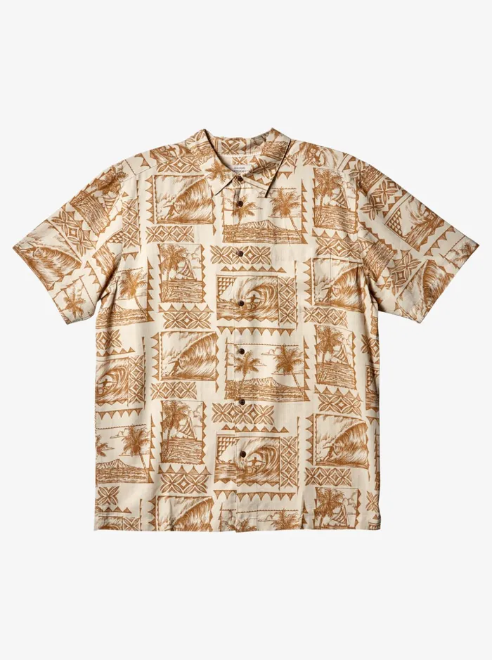 Men Quiksilver Shirts and Polos Waterman Surf Trippers Short Sleeve Shirt Brown Rice Surf Trippers Men Quiksilver Shirts and Polos Waterman Surf Trippers Short Sleeve Shirt Brown Rice Surf Trippers