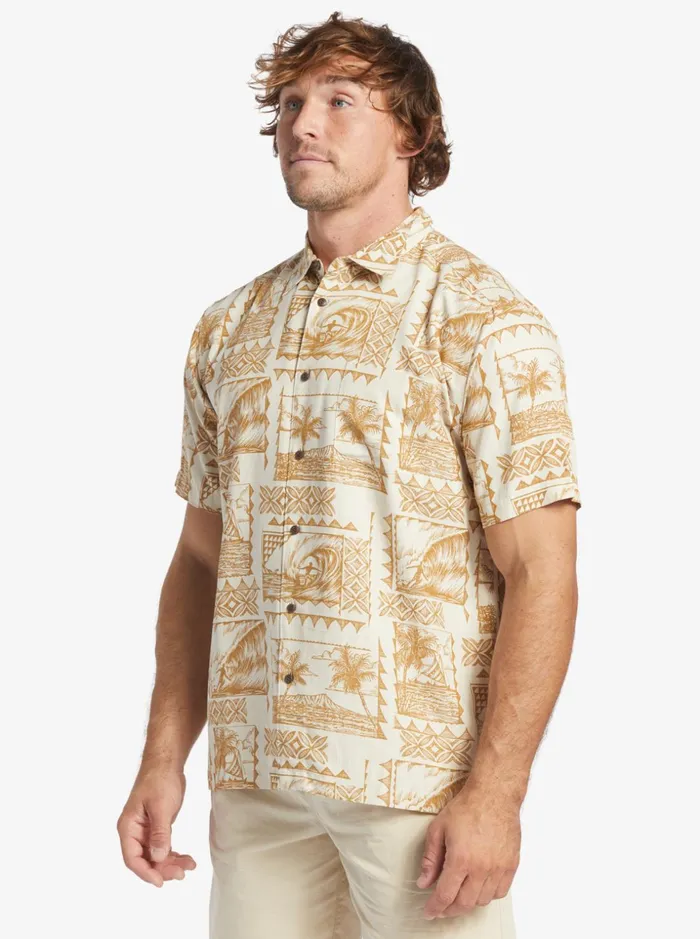 Men Quiksilver Shirts and Polos Waterman Surf Trippers Short Sleeve Shirt Brown Rice Surf Trippers Men Quiksilver Shirts and Polos Waterman Surf Trippers Short Sleeve Shirt Brown Rice Surf Trippers