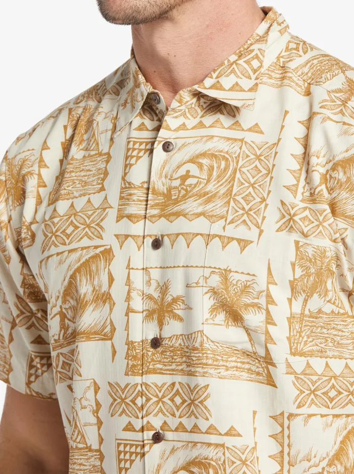 Men Quiksilver Shirts and Polos Waterman Surf Trippers Short Sleeve Shirt Brown Rice Surf Trippers Men Quiksilver Shirts and Polos Waterman Surf Trippers Short Sleeve Shirt Brown Rice Surf Trippers