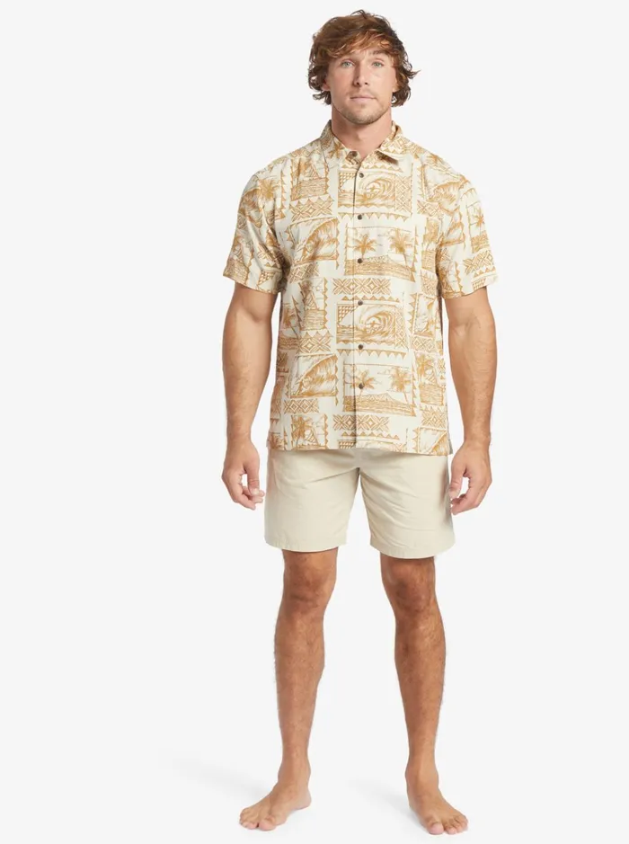 Men Quiksilver Shirts and Polos Waterman Surf Trippers Short Sleeve Shirt Brown Rice Surf Trippers Men Quiksilver Shirts and Polos Waterman Surf Trippers Short Sleeve Shirt Brown Rice Surf Trippers