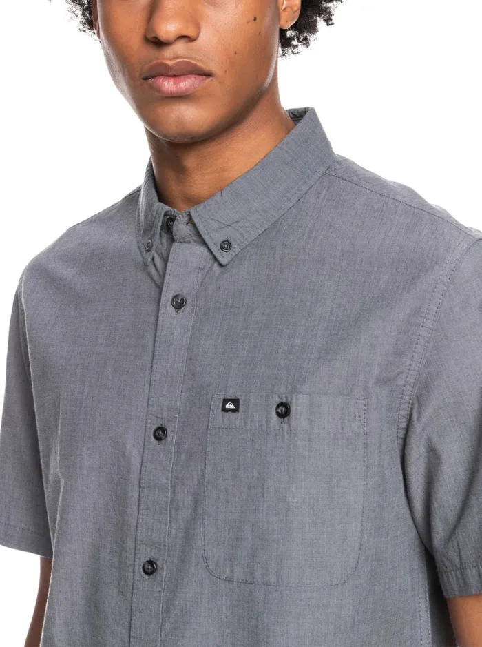 Men Quiksilver Shirts and Polos Winfall Short Sleeve Shirt Black Men Quiksilver Shirts and Polos Winfall Short Sleeve Shirt Black