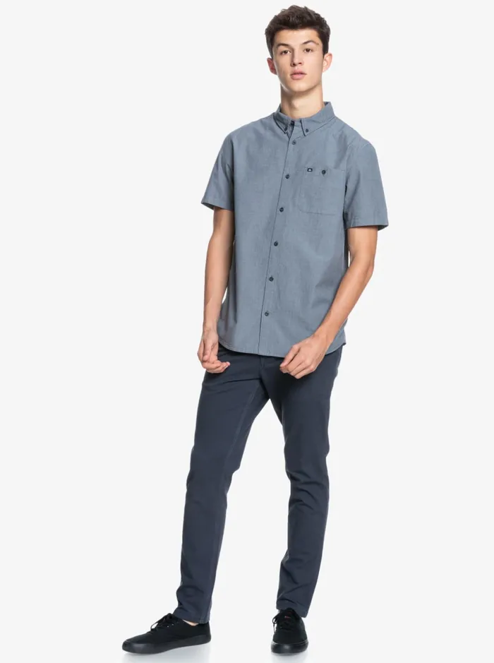 Men Quiksilver Shirts and Polos Winfall Short Sleeve Shirt Black Men Quiksilver Shirts and Polos Winfall Short Sleeve Shirt Black