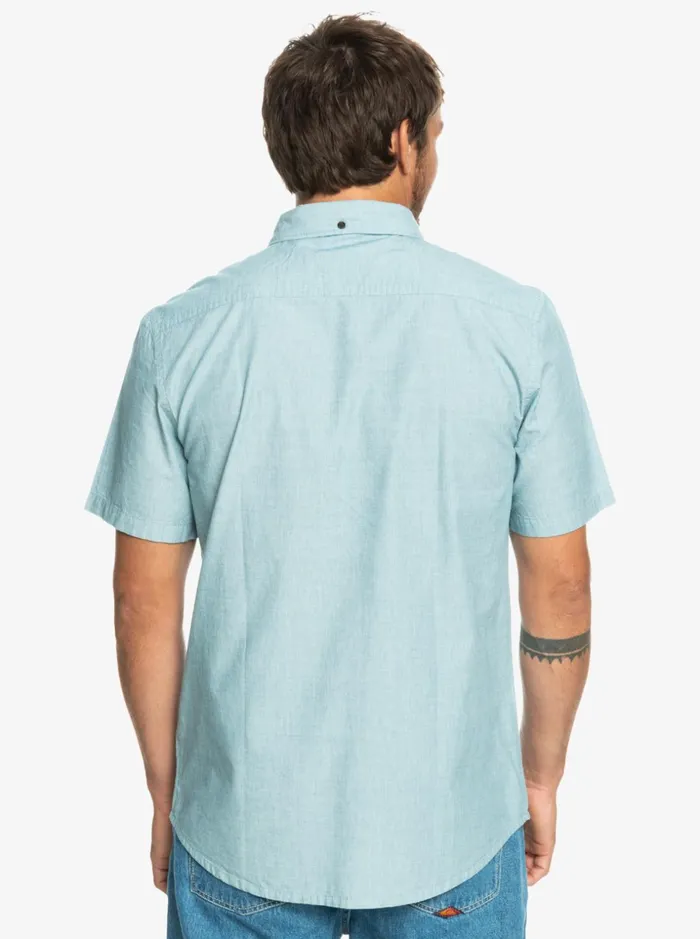 Men Quiksilver Shirts and Polos Winfall Short Sleeve Shirt Moroccan Blue Men Quiksilver Shirts and Polos Winfall Short Sleeve Shirt Moroccan Blue