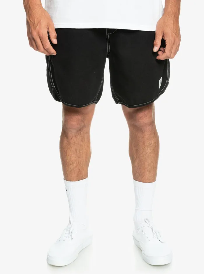 Men Quiksilver Shorts and Amphibians Scallop Elasticized Shorts Black Men Quiksilver Shorts and Amphibians Scallop Elasticized Shorts Black