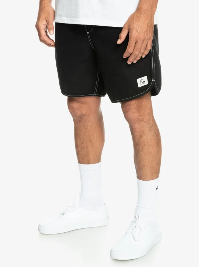 Men Quiksilver Shorts and Amphibians Scallop Elasticized Shorts Black Men Quiksilver Shorts and Amphibians Scallop Elasticized Shorts Black