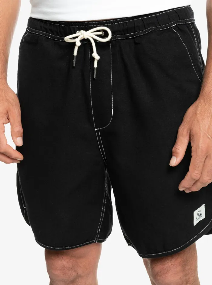 Men Quiksilver Shorts and Amphibians Scallop Elasticized Shorts Black Men Quiksilver Shorts and Amphibians Scallop Elasticized Shorts Black